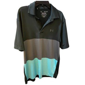 UNDER ARMOUR THE PLAYOFF POLO HEATGEAR MEN'S SHORT SLEEVE SHIRT SIZE MEDIUM